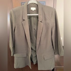 3/4 Sleeve Open Blazer with Pockets